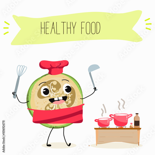 Cute  feijoa characters, funny fruits, different activities. Flat vector illustration. Organic food, healthy food, illustrations for kids menu, invitations.