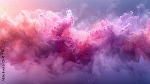 Abstract Pink and Purple Swirling Smoke