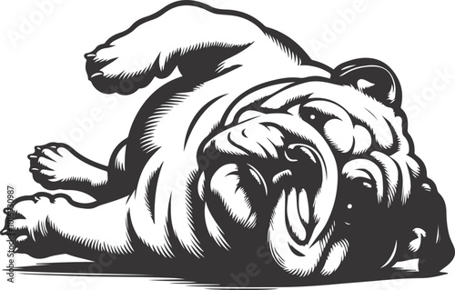 Wallpaper Mural Bulldog rolling over silhouette vector design. Torontodigital.ca