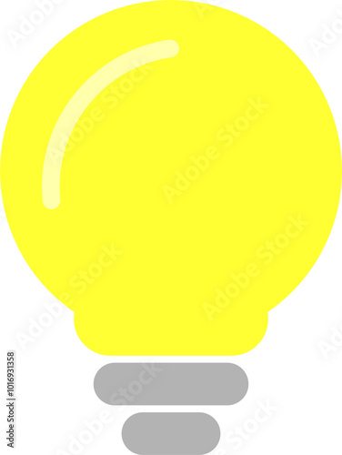 Bulb lamp icon. Yellow bulb lamp icon.