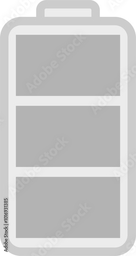 Gray battery icon. Charged battery icon.