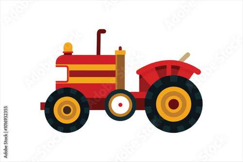 Vintage tractor vector art illustration. photo