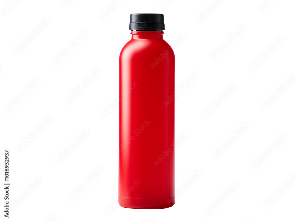 Red bottle, white isolate background Red bottle, white isolate background