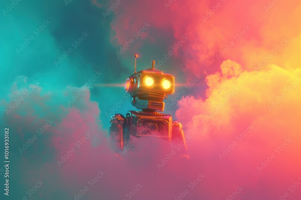 Sun robot outdoors vehicle transportation. Sun robot outdoors vehicle transportation.