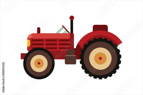 Vintage tractor vector art illustration. photo