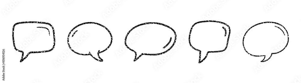 Cute hand drawn speech bubble vector set. Hand drawn doodle lettering quote frame for text. Cute hand drawn speech bubble vector set. Hand drawn doodle lettering quote frame for text.