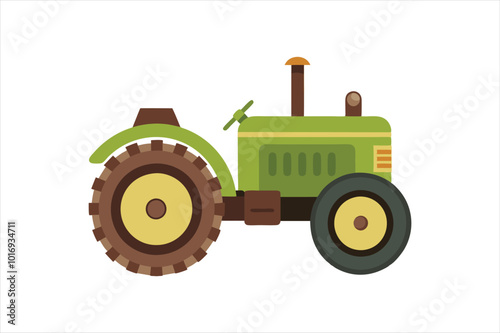 Vintage tractor vector art illustration.