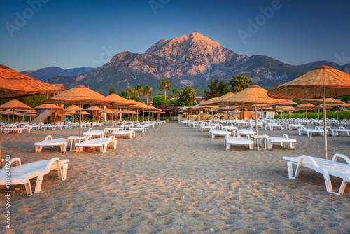 Fototapeta Naklejka Na Ścianę i Meble -  Beautiful Turkish Riviera near Tekirova at sunrise. Kemer,Turkey