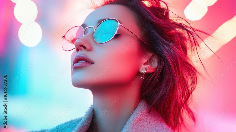 A street style photograph capturing a fashionable individual wearing a trendy outfit, with a flash of light emphasizing their unique and daring style.