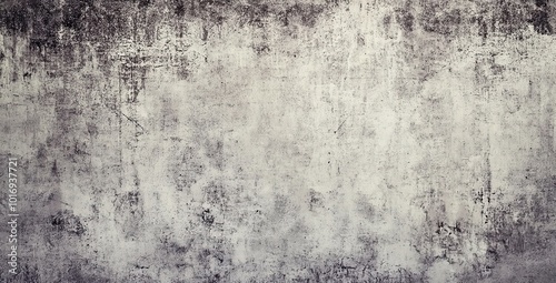 Abstract textured background with white paint and black ink grunge splatters