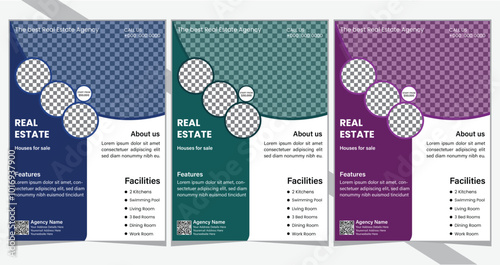 Professional red home sale flyer design template, corporate real estate flyer design