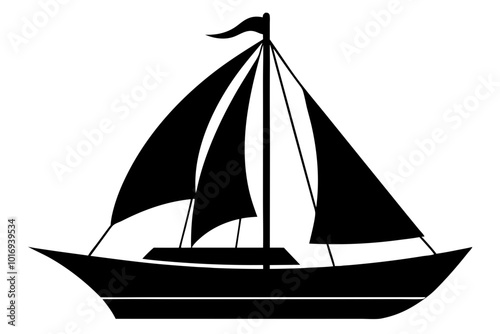 Sailboat Silhouette vector illustration