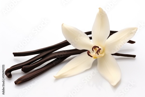 Dried Vanilla pod flower orchid petal.