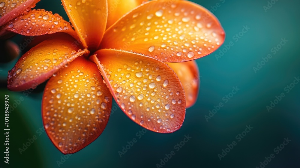 Vibrant Orange Flower with Water Droplets Vibrant Orange Flower with Water Droplets