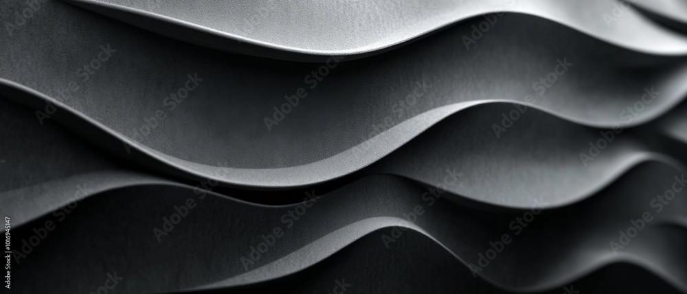 Wavy dark gray texture. Reworked close-up photo of wall surface. Grunge abstract black and white background on the subject of modern interior, architecture or technology. Wavy dark gray texture. Reworked close-up photo of wall surface. Grunge abstract black and white background on the subject of modern interior, architecture or technology.