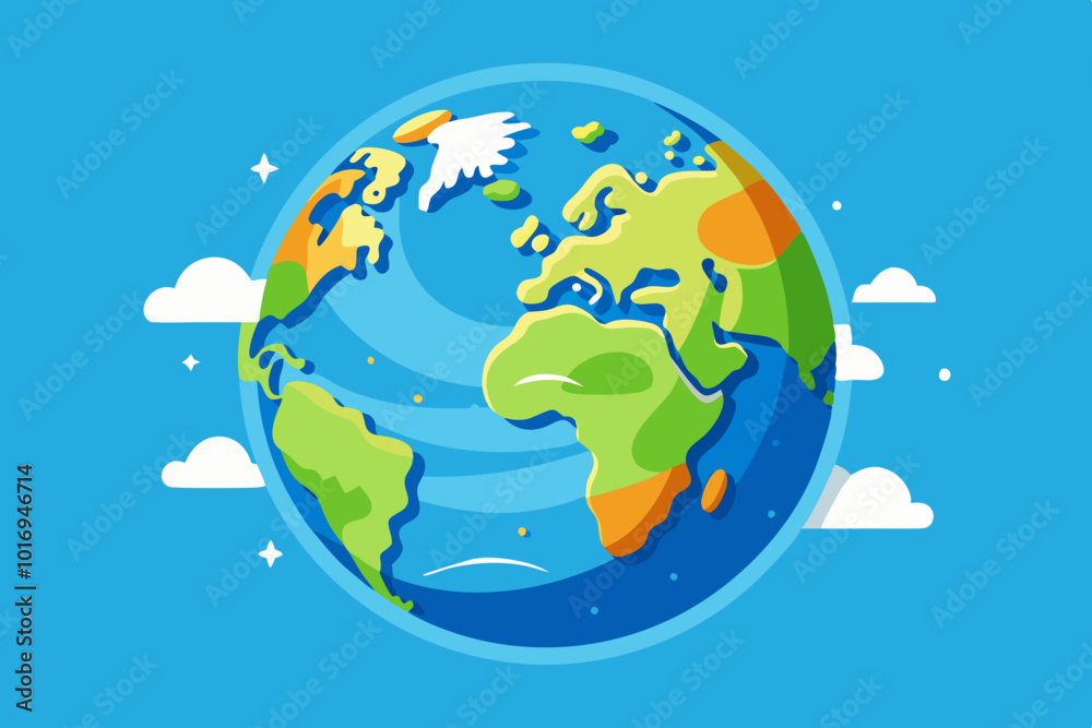 a globe for table or desk showing continents and oceans, educational tool for geography. Editable all layer vector illustration a globe for table or desk showing continents and oceans, educational tool for geography. Editable all layer vector illustration