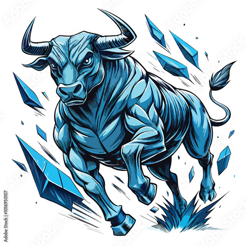 Angry Sketch Bull: Dynamic and Powerful Animal Illustration