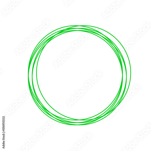 green circle line hand drawn