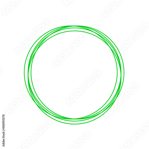 green circle line hand drawn