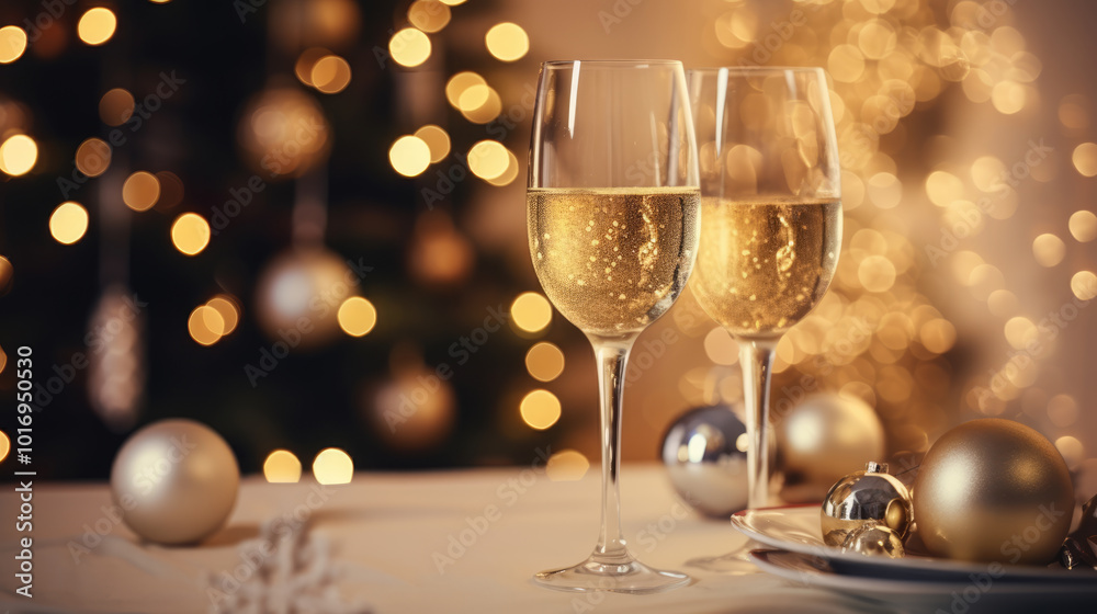 generated illustration of a romantic dinner for two with candles on the table at christmas night. generated illustration of a romantic dinner for two with candles on the table at christmas night.
