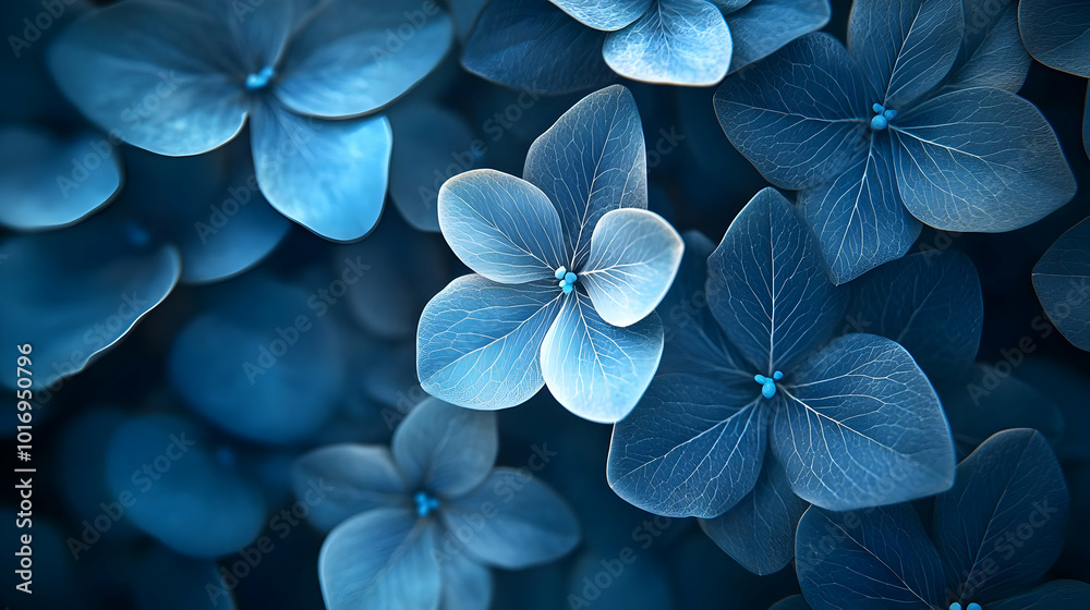 Blue Flower Petals Abstract Background