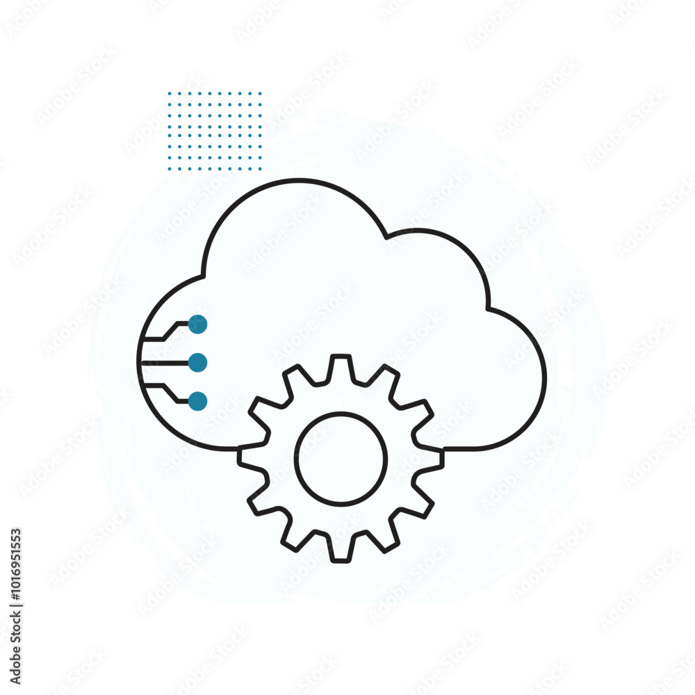 AI-Powered Cloud Computing Automation Vector ICon Design, cloud services, automation software AI-Powered Cloud Computing Automation Vector ICon Design, cloud services, automation software