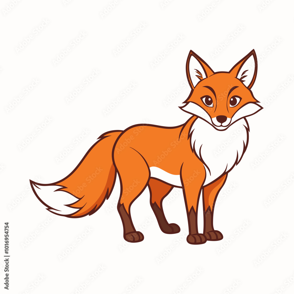 Cartoon Elegant Fox Art Vector Illustration for Modern Design Cartoon Elegant Fox Art Vector Illustration for Modern Design