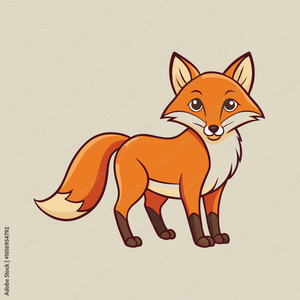 Obraz premium Cartoon Elegant Fox Art Vector Illustration for Modern Design