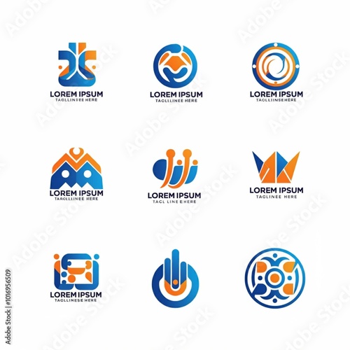 icon, logo, symbol, set, design, vector, element, sign, illustration, business, circle, shape, icons, collection, 3d, web, elements, logos, company, corporate