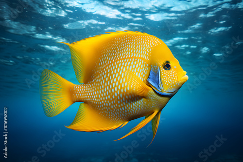 Three spot angelfish Apolemichthys trimaculatus a yellow