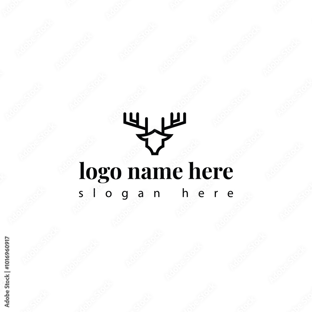 Fototapeta premium deer antlers vector logo design