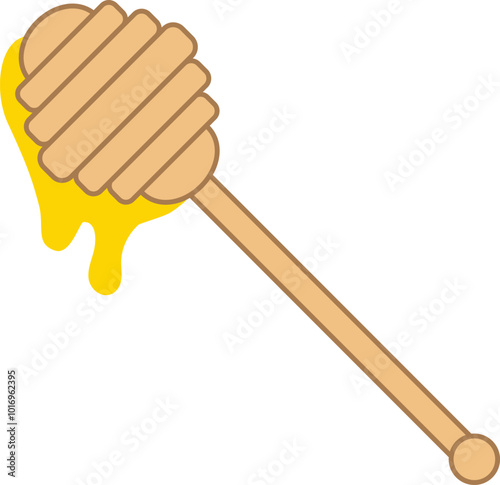 Honey dipper, Honey Stick with Dripping Honey.