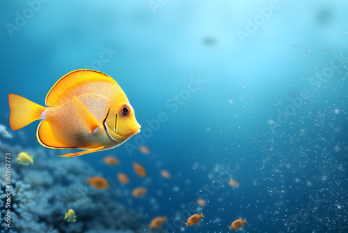 Three spot angelfish Apolemichthys trimaculatus a yellow