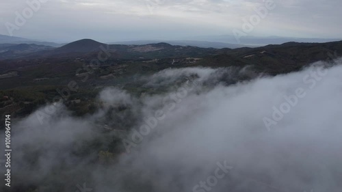 Drone flight 4k above mountains of Chalkidiki

