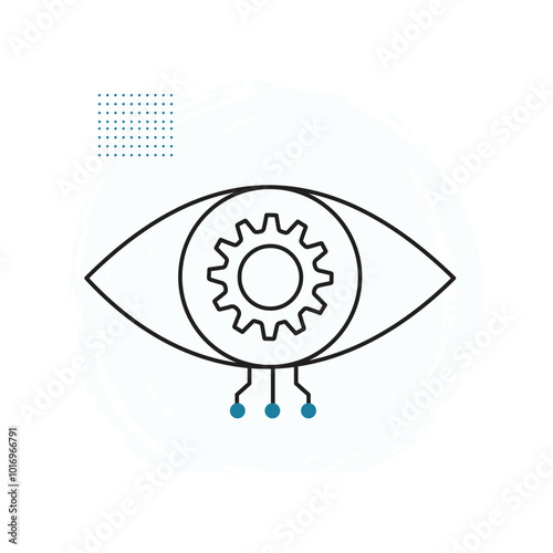AI Smart Eye for Image Processing Vector Icon Design, computer vision, deep learning, object detection