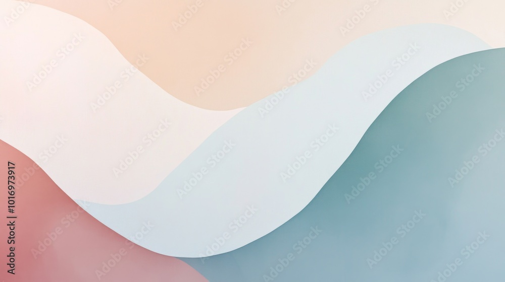 Fototapeta premium Soft Abstract Waves in Pastel Shades