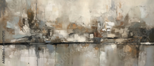 Textured background in cream and brown tones, abstract painting.