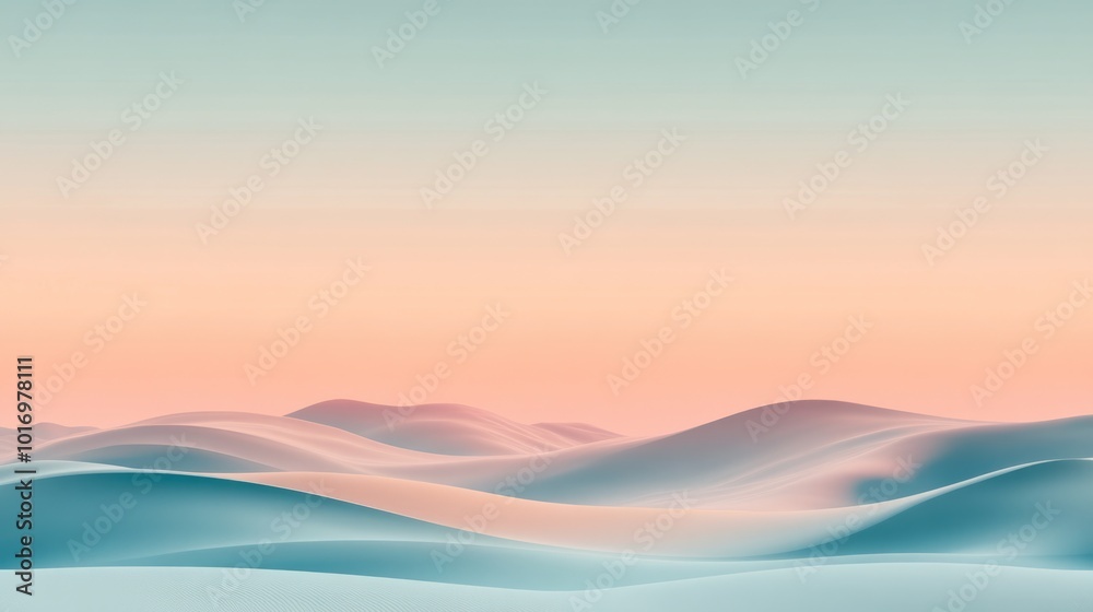 Surreal Desert Landscape: Turquoise Sky, Rolling Dunes, Peaceful Solitude Surreal Desert Landscape: Turquoise Sky, Rolling Dunes, Peaceful Solitude