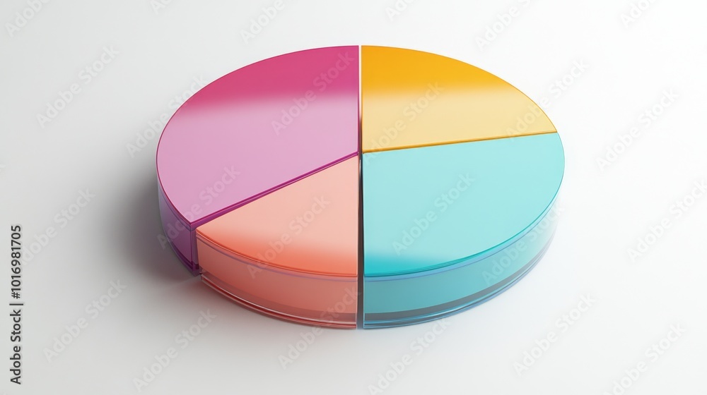 Obraz premium Colorful Pie Chart on White Background