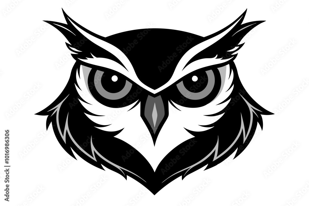 owl head silhouette vector illustration owl head silhouette vector illustration