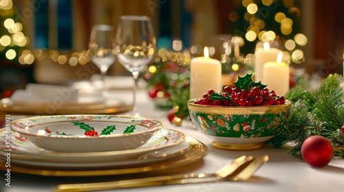 An Stock festive Christmas dinner background.