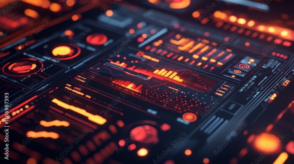 Futuristic Data Visualization with Neon Effects