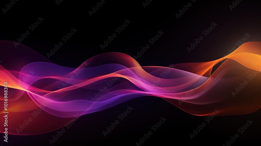 Naklejka premium Abstract colorful wave design in dark background for technology, modern, and futuristic concepts.