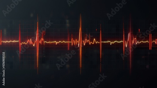 Digital Heartbeat Rhythm on a Monitor Display