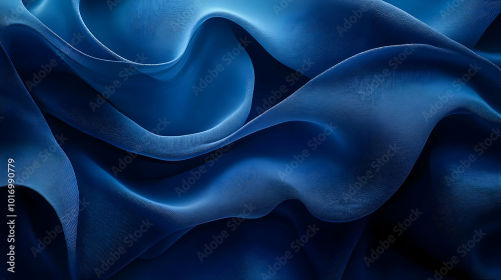 Obraz premium Abstract Blue Fabric Waves Background