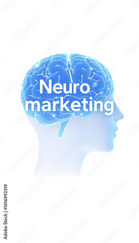 Head shape with word neuromarketing on it isolated with white highlights, png Head shape with word neuromarketing on it isolated with white highlights, png