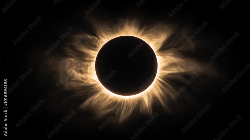 Breathtaking Solar Eclipse with Radiant Corona Effects Breathtaking Solar Eclipse with Radiant Corona Effects