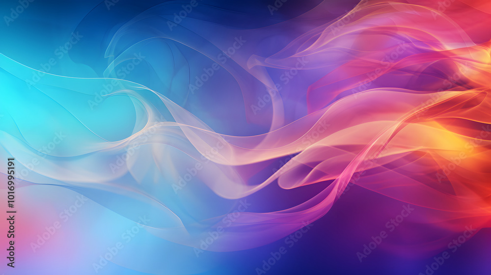 Dynamic Smoke Waves: Abstract Red and Blue Flow on Black Background Dynamic Smoke Waves: Abstract Red and Blue Flow on Black Background