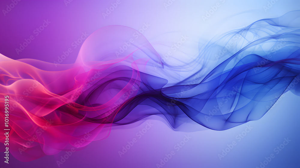 Dynamic Smoke Waves: Abstract Red and Blue Flow on Black Background Dynamic Smoke Waves: Abstract Red and Blue Flow on Black Background