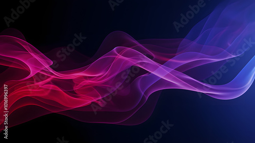 Mesmerizing Smoke Waves: Abstract Blue and Pink Flow on Dark Background